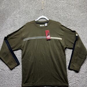 Vintage Y2K Point Zero Mens XL Long Sleeve T-Shirt Surf Skater Grunge Olive NWT